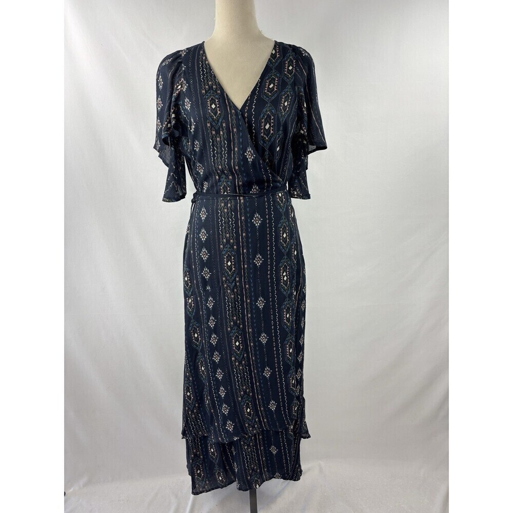 Haute Hippie Tribe Luna Navy Boho Wrap Dress - Picture 13 of 14